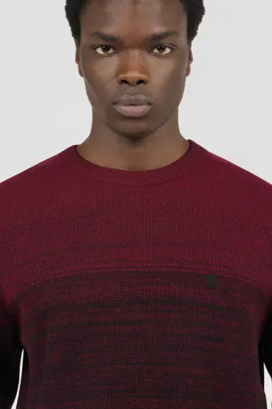 Roberto Cavalli Burgundy Dégradé Cotton Sweater | Thumbnail 4 Roberto Cavalli Burgundy Dégradé Cotton Sweater | Thumbnail 4