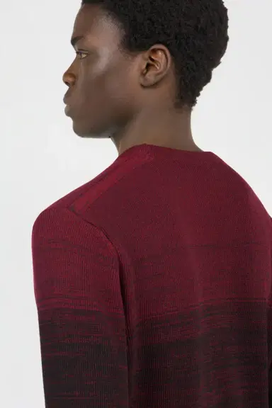 Roberto Cavalli Burgundy Dégradé Cotton Sweater | Thumbnail 5 Roberto Cavalli Burgundy Dégradé Cotton Sweater | Thumbnail 5