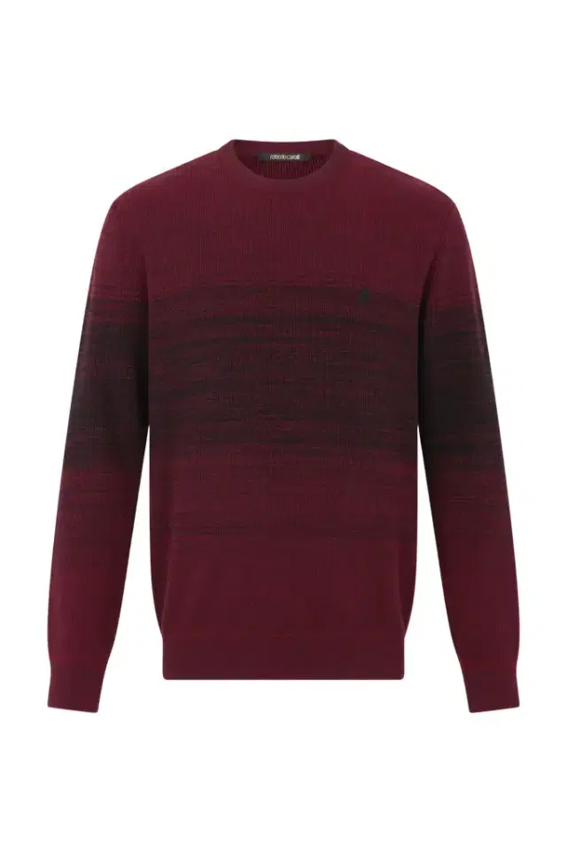 Roberto Cavalli Burgundy Dégradé Cotton Sweater
