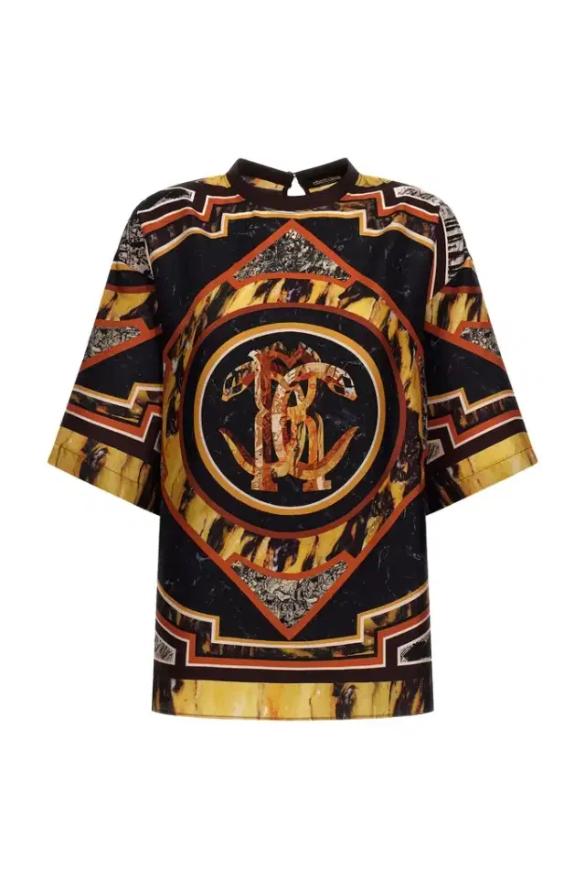 Roberto Cavalli Marble Print T-Shirt
