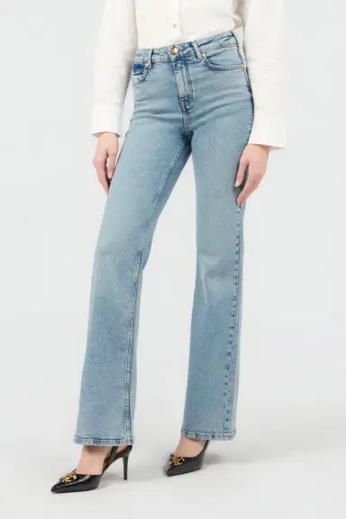 Roberto Cavalli Light Blue Flared Jeans With Monogram RC | Thumbnail 2