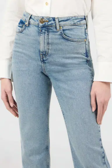 Roberto Cavalli Light Blue Flared Jeans With Monogram RC | Thumbnail 4