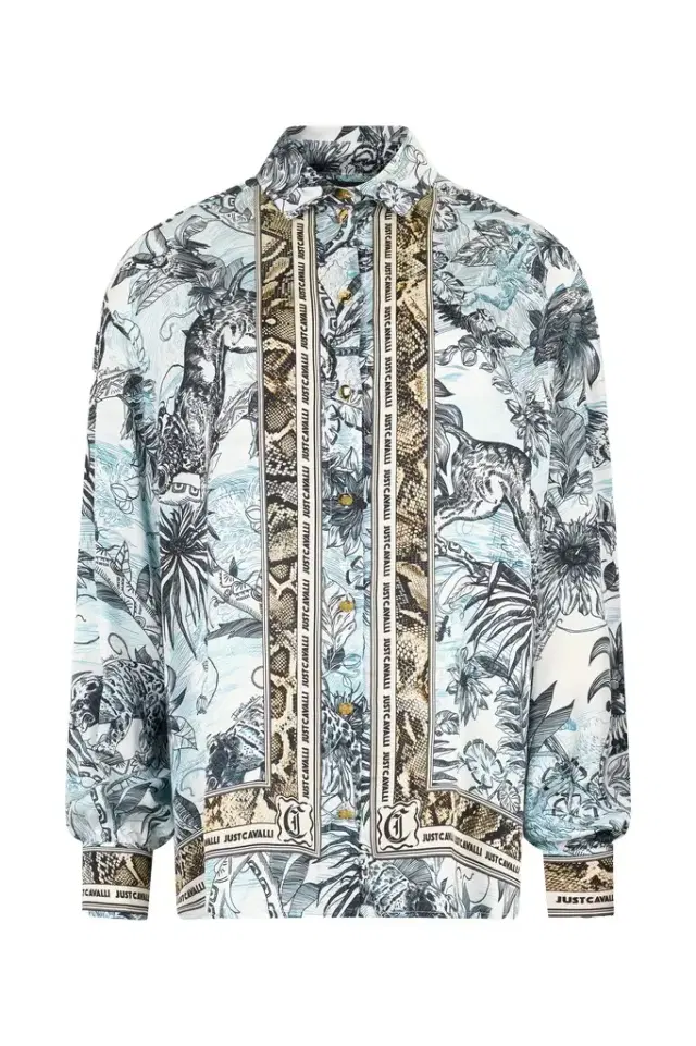 Roberto Cavalli Shirt With Python And Jungle Print