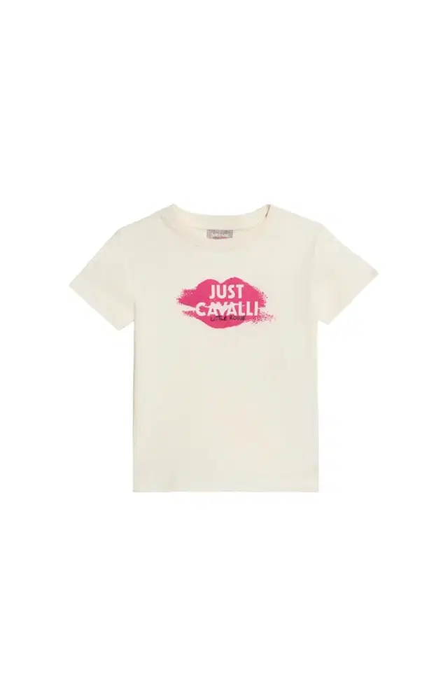 Ivory T-Shirt With Print and Logo