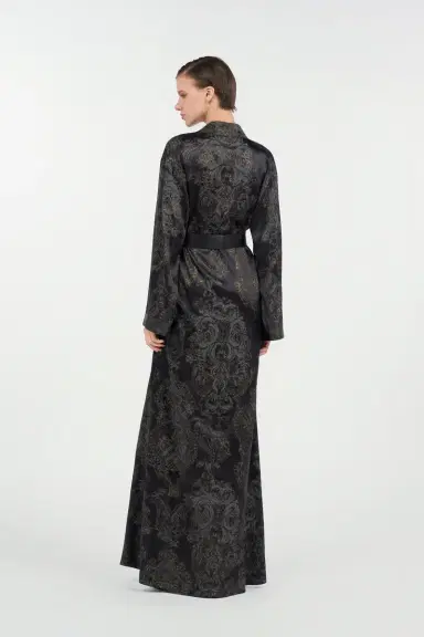 Roberto Cavalli Ornamental Black Silk Kimono Dress | Thumbnail 3 Roberto Cavalli Ornamental Black Silk Kimono Dress | Thumbnail 3