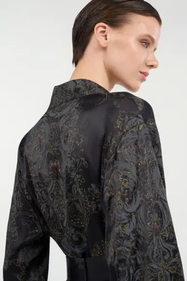 Roberto Cavalli Ornamental Black Silk Kimono Dress | Thumbnail 6 Roberto Cavalli Ornamental Black Silk Kimono Dress | Thumbnail 6