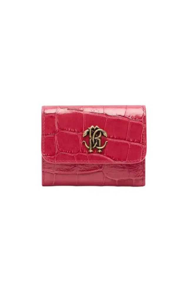 Roberto Cavalli Crocodile-Effect Square Card Holder