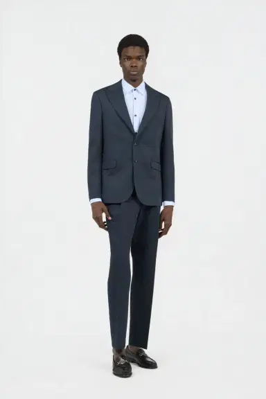 Roberto Cavalli Blue Cotton and Linen Suit | Thumbnail 2 Roberto Cavalli Blue Cotton and Linen Suit | Thumbnail 2