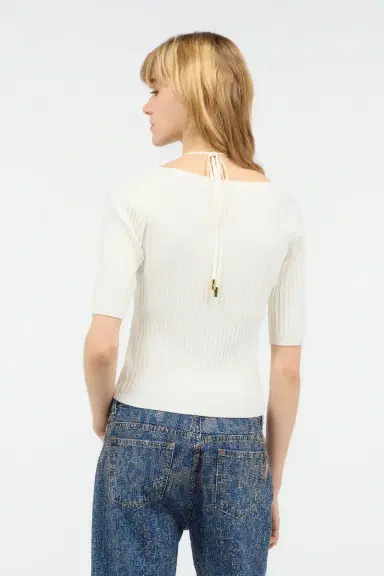 Roberto Cavalli Three-Quarter-Sleeve Crop Top | Thumbnail 3