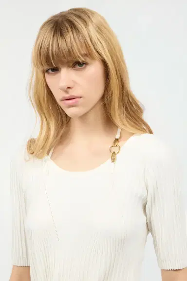 Roberto Cavalli Three-Quarter-Sleeve Crop Top | Thumbnail 4