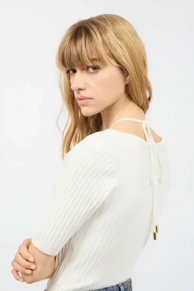 Roberto Cavalli Three-Quarter-Sleeve Crop Top | Thumbnail 5