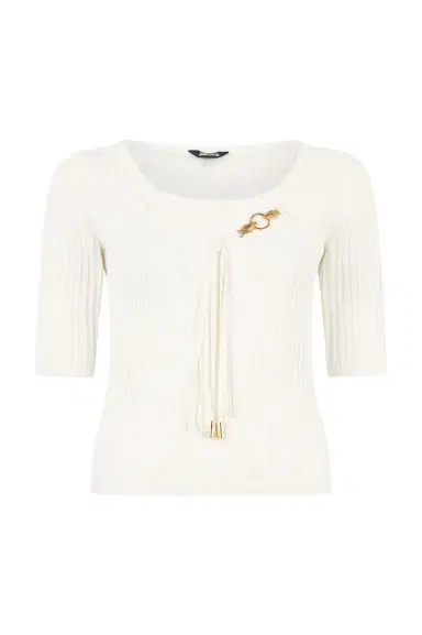 Roberto Cavalli Three-Quarter-Sleeve Crop Top | Thumbnail 1