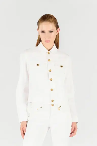 Roberto Cavalli Denim Jacket with Gold Buttons | Thumbnail 2