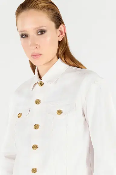 Roberto Cavalli Denim Jacket with Gold Buttons | Thumbnail 5