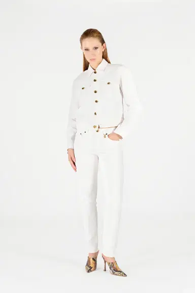 Roberto Cavalli Denim Jacket with Gold Buttons | Thumbnail 7