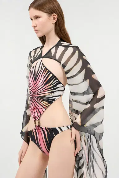 Roberto Cavalli Trikini With Ray Of Pink Print | Thumbnail 5 Roberto Cavalli Trikini With Ray Of Pink Print | Thumbnail 5