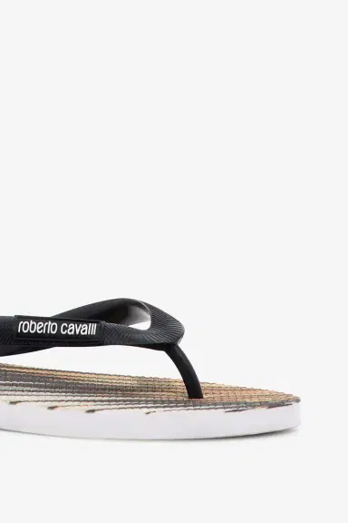 Roberto Cavalli Ray of Gold Print Rubber Flip-Flops | Thumbnail 4