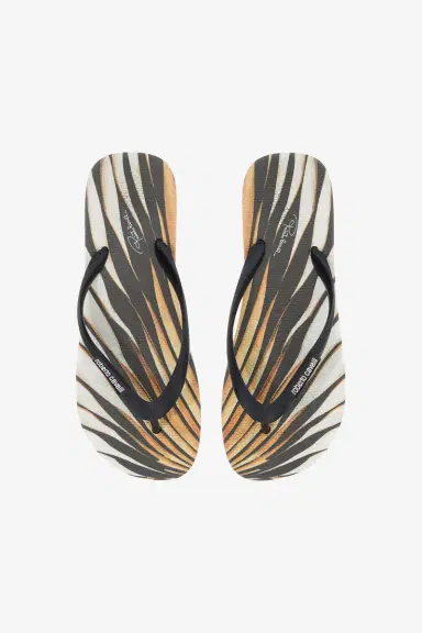 Roberto Cavalli Ray of Gold Print Rubber Flip-Flops | Thumbnail 5
