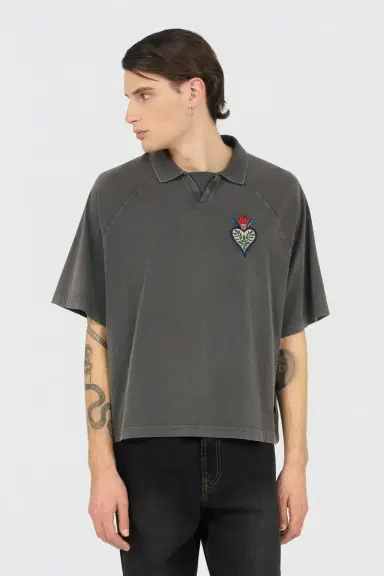 Roberto Cavalli Grey Polo Shirt With Embroidered Detail | Thumbnail 2