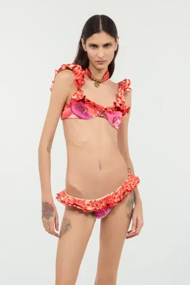 Roberto Cavalli Garden Rose And Cheetah Skin Bikini | Thumbnail 2