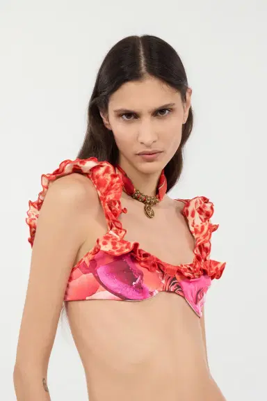 Roberto Cavalli Garden Rose And Cheetah Skin Bikini | Thumbnail 5