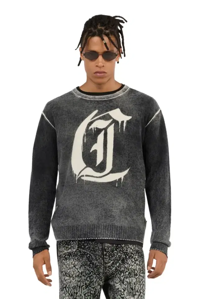 Roberto Cavalli Washed Black Sweater