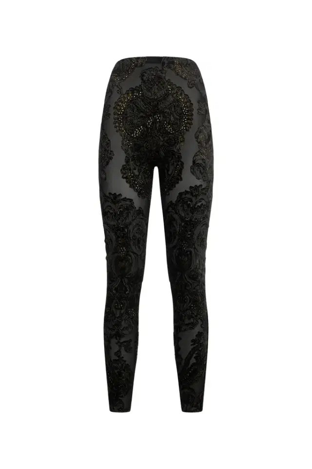 Roberto Cavalli Devoré chenille leggings with ornamental print