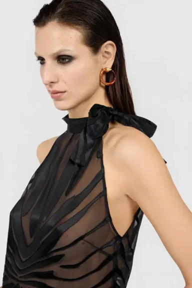 Roberto Cavalli Top With Ray Devoré Print | Thumbnail 4 Roberto Cavalli Top With Ray Devoré Print | Thumbnail 4