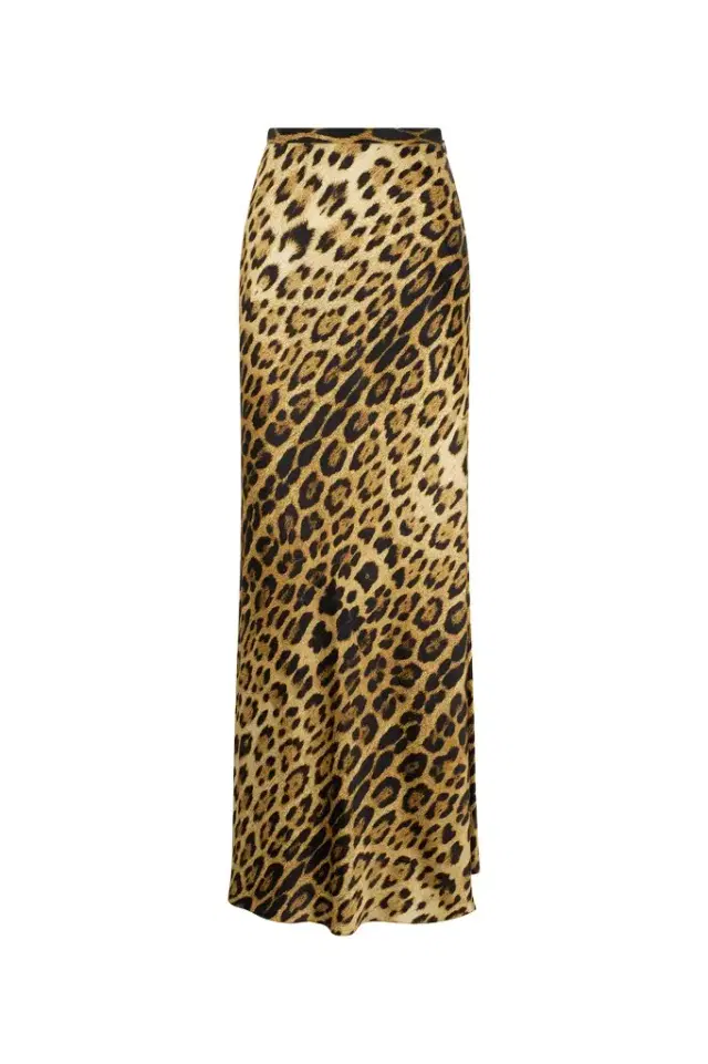 Roberto Cavalli Silk Skirt With Jaguar Skin Print