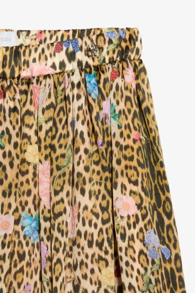 Roberto Cavalli Jaguar Skin Print Silk Skirt | Thumbnail 3