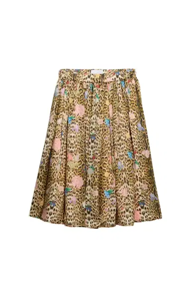 Roberto Cavalli Jaguar Skin Print Silk Skirt | Thumbnail 1