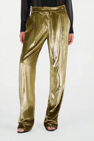 Roberto Cavalli Gold Velvet Long Pants | Thumbnail 2