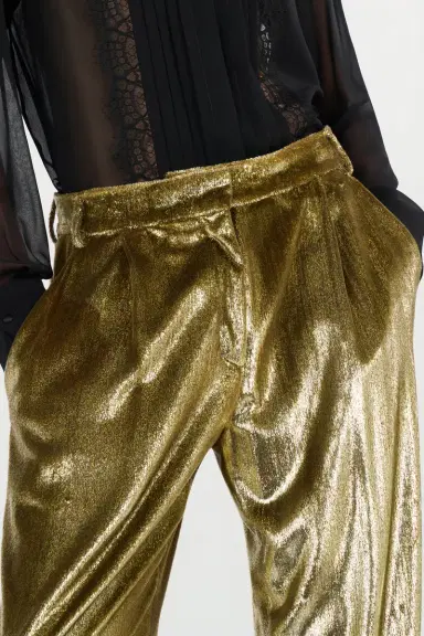 Roberto Cavalli Gold Velvet Long Pants | Thumbnail 5