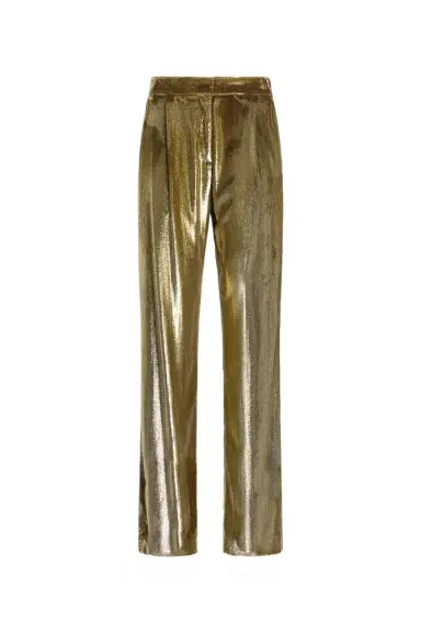 Roberto Cavalli Gold Velvet Long Pants | Thumbnail 1