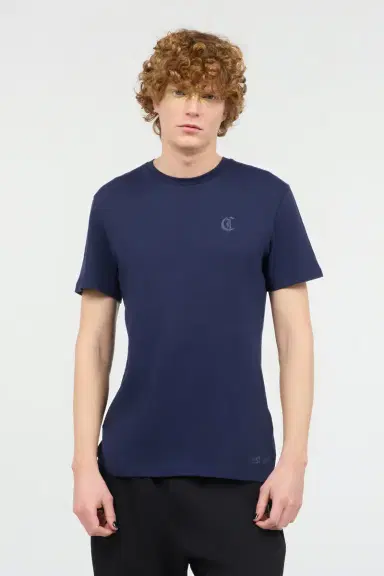 Roberto Cavalli Navy Blue Cotton T-Shirt With Logo | Thumbnail 2 Roberto Cavalli Navy Blue Cotton T-Shirt With Logo | Thumbnail 2