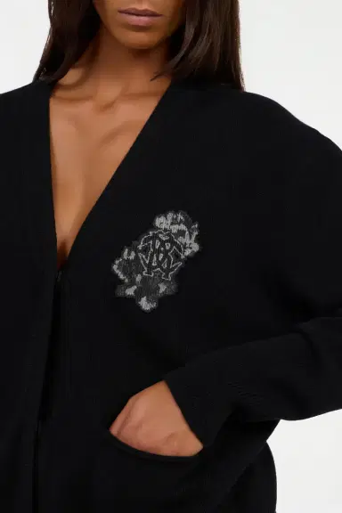 Roberto Cavalli Black cardigan with Monogram Mirror Snake | Thumbnail 5 Roberto Cavalli Black cardigan with Monogram Mirror Snake | Thumbnail 5