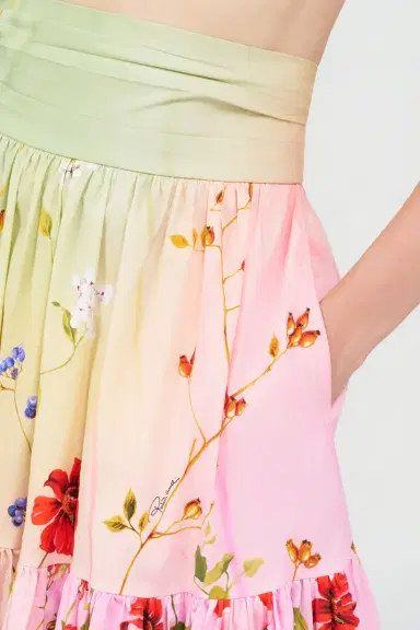 Roberto Cavalli Midi Skirt with Miami Flowers Print | Thumbnail 5