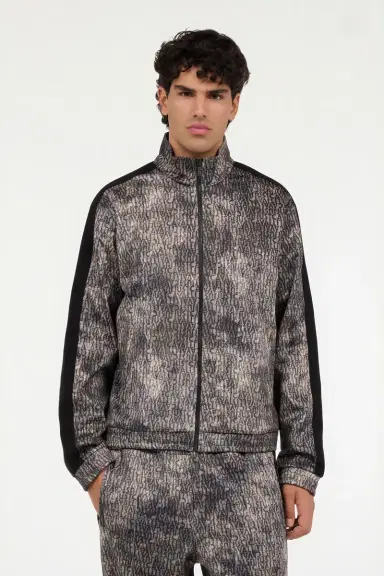 Roberto Cavalli Faded Effect Sweatshirt with All-Over Lettering | Thumbnail 2