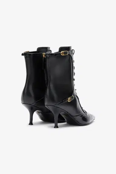 Roberto Cavalli Crocodile-Effect Lace-Up Ankle Boots | Thumbnail 3