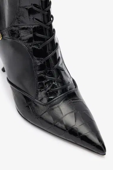 Roberto Cavalli Crocodile-Effect Lace-Up Ankle Boots | Thumbnail 5