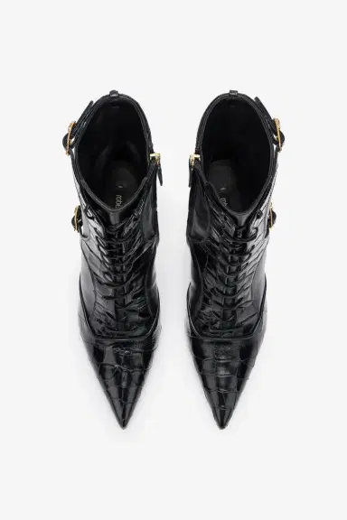 Roberto Cavalli Crocodile-Effect Lace-Up Ankle Boots | Thumbnail 6