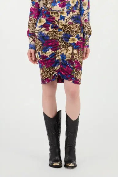 Roberto Cavalli Flower Leo Print Midi Skirt | Thumbnail 2