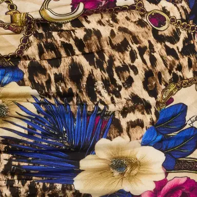 Roberto Cavalli Flower Leo Print Midi Skirt | Thumbnail 4
