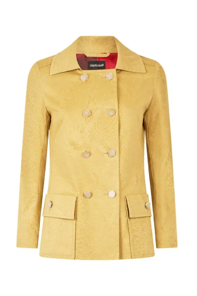 Roberto Cavalli Double-Breasted Jacket With Python Pattern