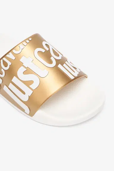 Roberto Cavalli Slides With Lettering And Golden Band | Thumbnail 4