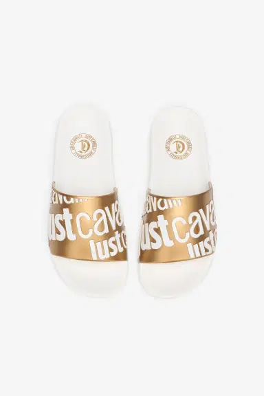 Roberto Cavalli Slides With Lettering And Golden Band | Thumbnail 5