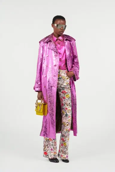 Roberto Cavalli Laminated Metallic-Effect Trench Coat | Thumbnail 7