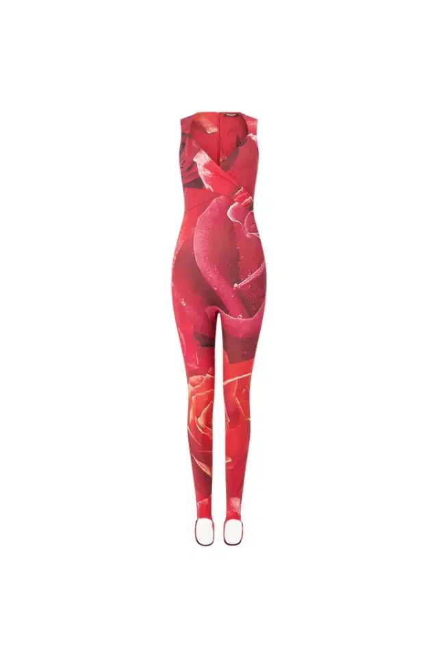 Roberto Cavalli Rose-Print Sleeveless Jumpsuit
