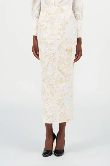Roberto Cavalli Ornamental White Print Skirt | Thumbnail 2