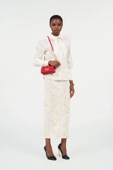 Roberto Cavalli Ornamental White Print Skirt | Thumbnail 7